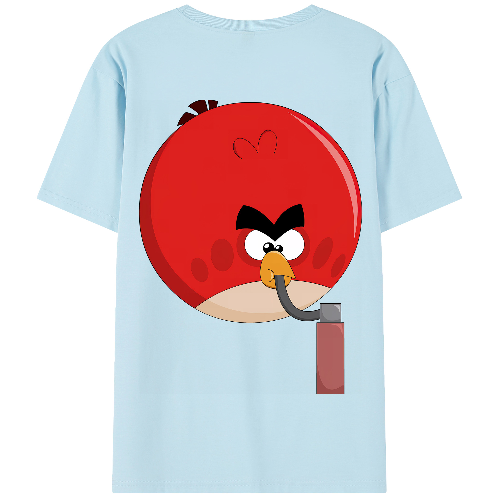 （画像用） Angry Birds アングリーバード 綿100％半袖Tシャツ（背面プリント）